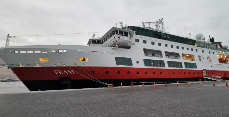 El 'Fram' es uno de los cruceros que repetirá su recalada en Iquique durante la temporada.