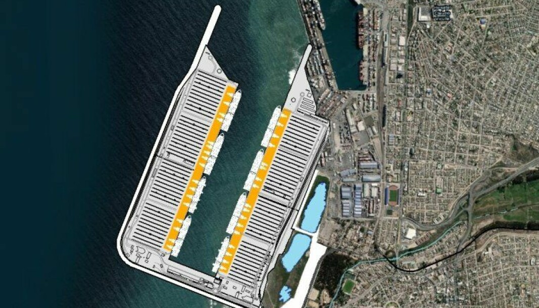 La imagen proyecta el futuro puerto exterior que podrá recibir a las naves de mayor tamaño.