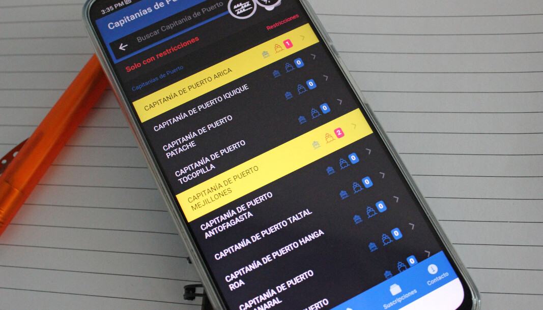 La App entrega en tiempo real detalles de bahías nacionales dependientes de más de 60 capitanías de puerto. La App entrega en tiempo real detalles de bahías nacionales dependientes de más de 60 capitanías de puerto.