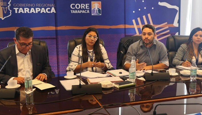 El gobernador regional de Tarapacá, José Miguel Carvajal (tercero de izquierda a derecha), encabezó el consejo de Iquique.
