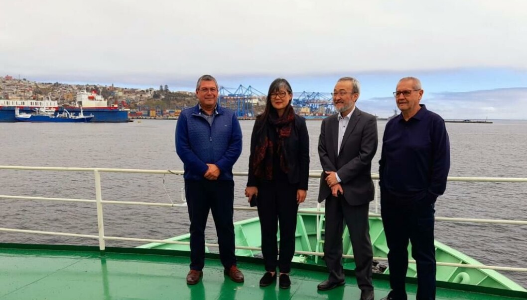 La delegación de la Agencia de Cooperación Internacional de Japón (JICA) en el buque científico Abate Molina. La delegación de la Agencia de Cooperación Internacional de Japón (JICA) en el buque científico Abate Molina.