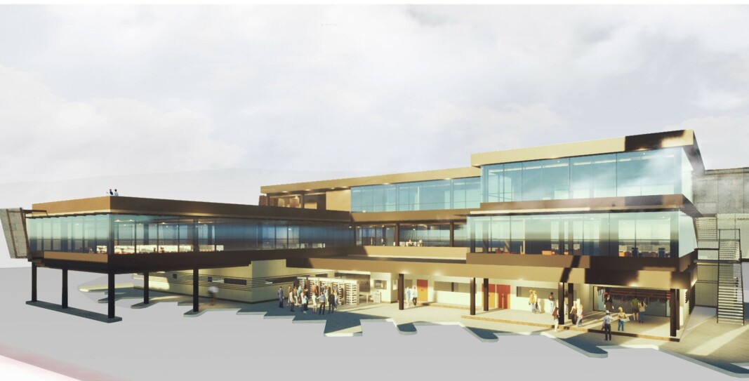 Una proyección del futuro edifico en San Antonio, que anticipan será el más moderno que tendrá un terminal portuario en el país. Una proyección del futuro edifico en San Antonio, que anticipan será el más moderno que tendrá un terminal portuario en el país.