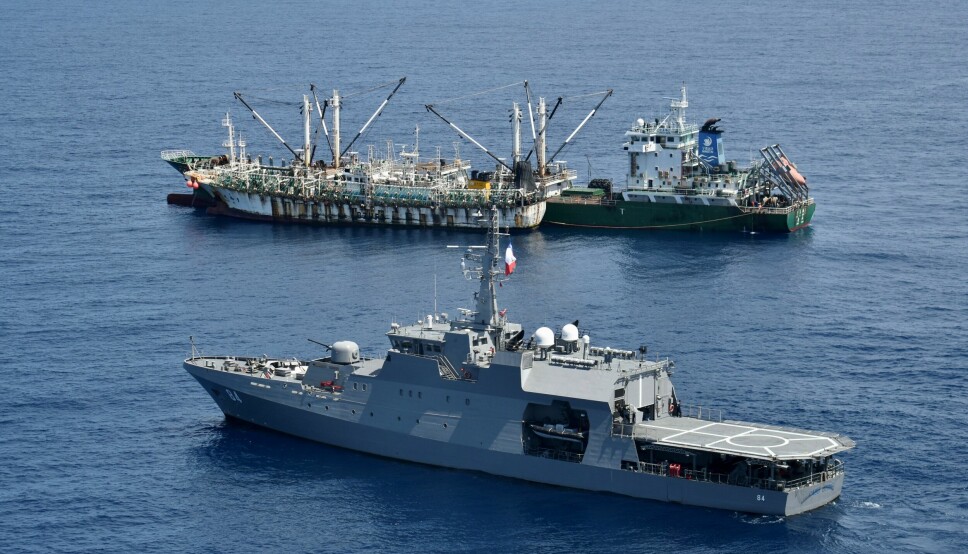 El patrullero oceánico 'Cabo Odger' durante las operaciones de fiscalización realizadas por la Cuarta Zona Naval.