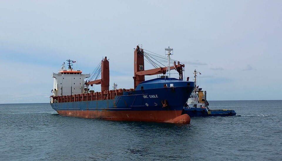 La nave Eagle, de la naviera BBC Chartering, fue agenciada por Ian Taylor en su permanencia en el puerto de Punta Arenas.