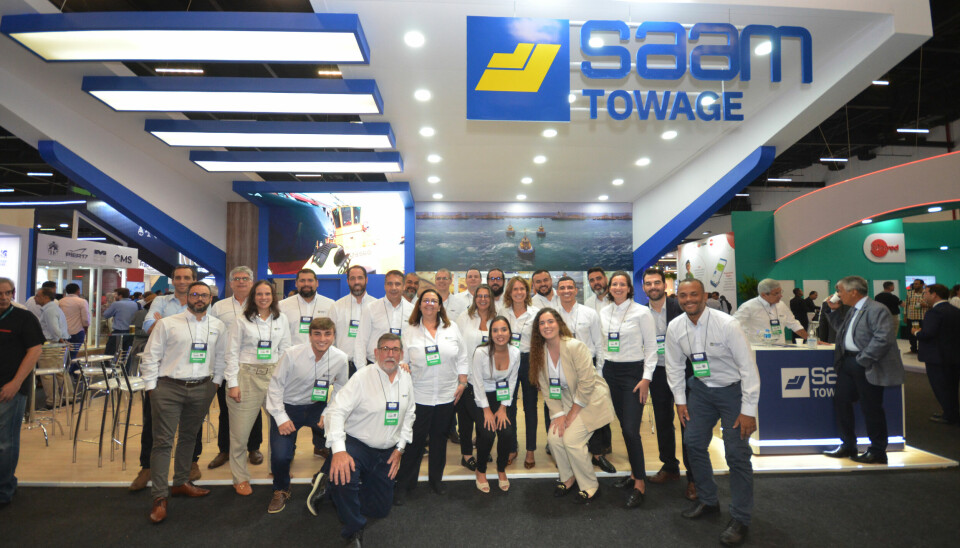 El equipo de SAAM Towage que participó en la feria en Sao Paulo a las asistieron unas 40 mil personas.