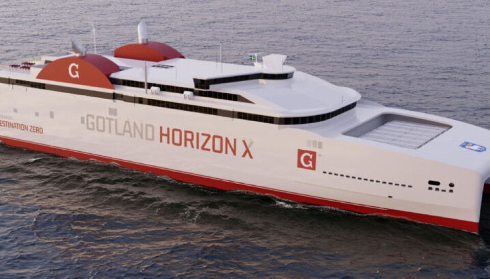La embarcación es un catamarán rápido de 130 metros de largo.