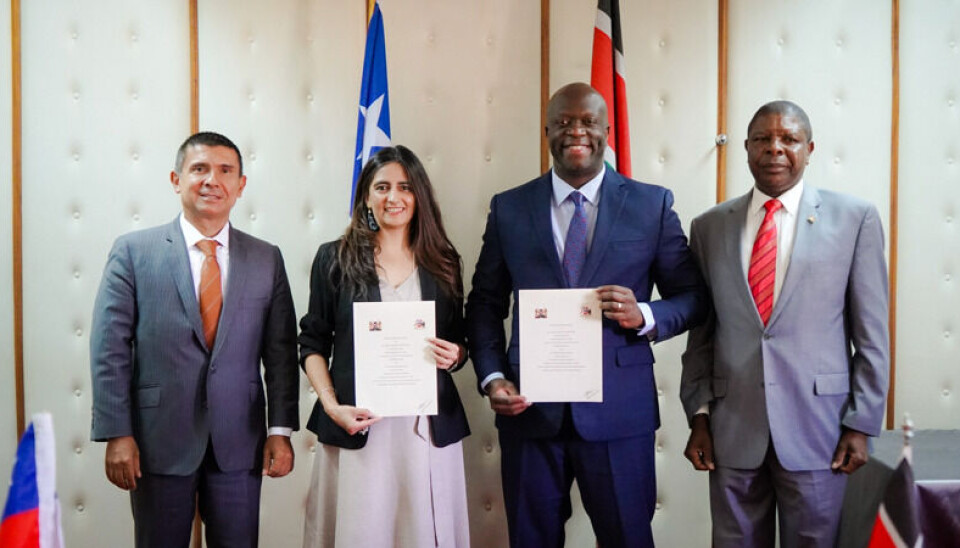 Autoridades tras la primera reunión del comité entre Chile y Kenia.
